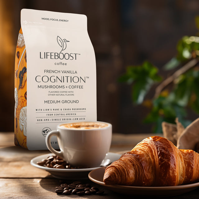 French Vanilla Cognition Mushroom Coffee - Lifeboost Coffee