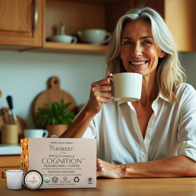 French Vanilla Mushroom Cognition Pods - Lifeboost Coffee