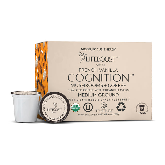 French Vanilla Mushroom Cognition Pods - Lifeboost Coffee
