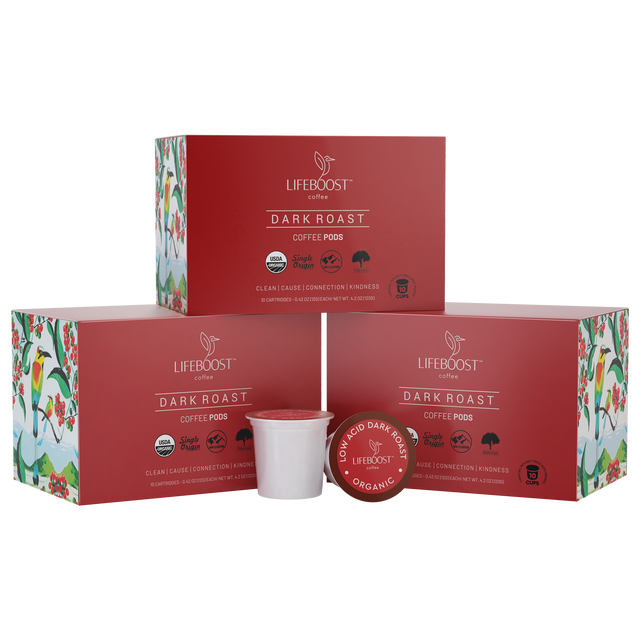 Stomach Friendly Lifeboost Dark Roast Pods