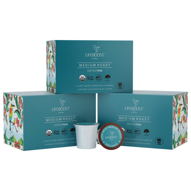 Stomach Friendly Lifeboost Medium Roast Pods
