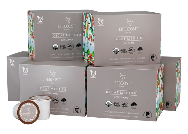 Stomach Friendly Lifeboost Medium Decaf Pods