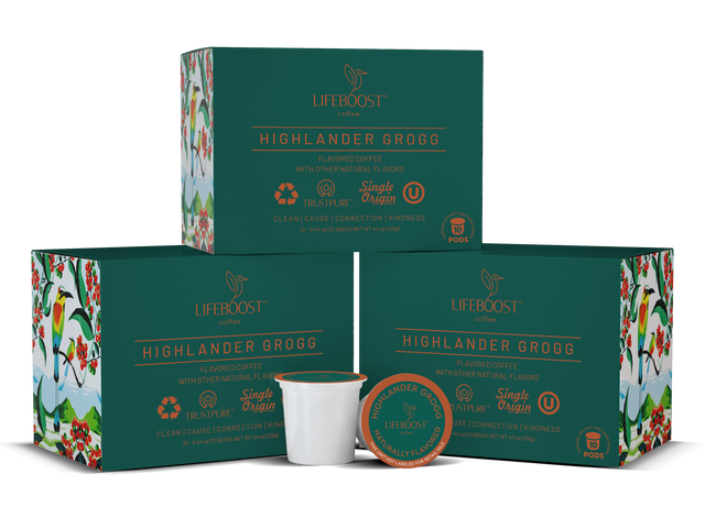 Highlander Grogg Coffee Pods - Lifeboost Coffee