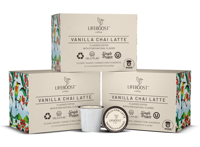 Vanilla Chai Coffee Pods - Lifeboost Coffee