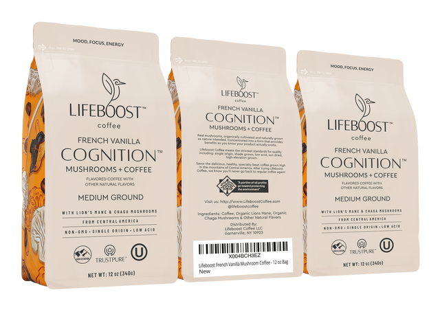 French Vanilla Cognition Mushroom Coffee - Lifeboost Coffee