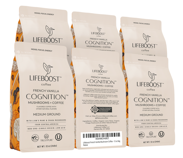 French Vanilla Cognition Mushroom Coffee - Lifeboost Coffee