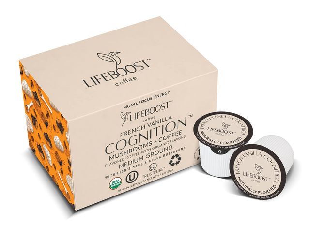 French Vanilla Mushroom Cognition Pods - Lifeboost Coffee
