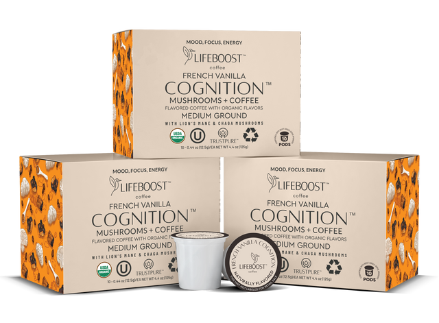 French Vanilla Mushroom Cognition Pods - Lifeboost Coffee