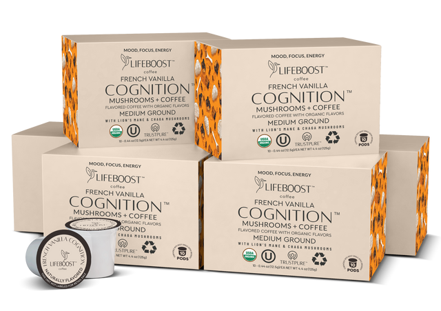 French Vanilla Mushroom Cognition Pods - Lifeboost Coffee